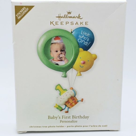 Hallmark Ornament Baby First Birthday Christmas Photo Celebrate Holiday Gift 5" - Picture 4 of 7